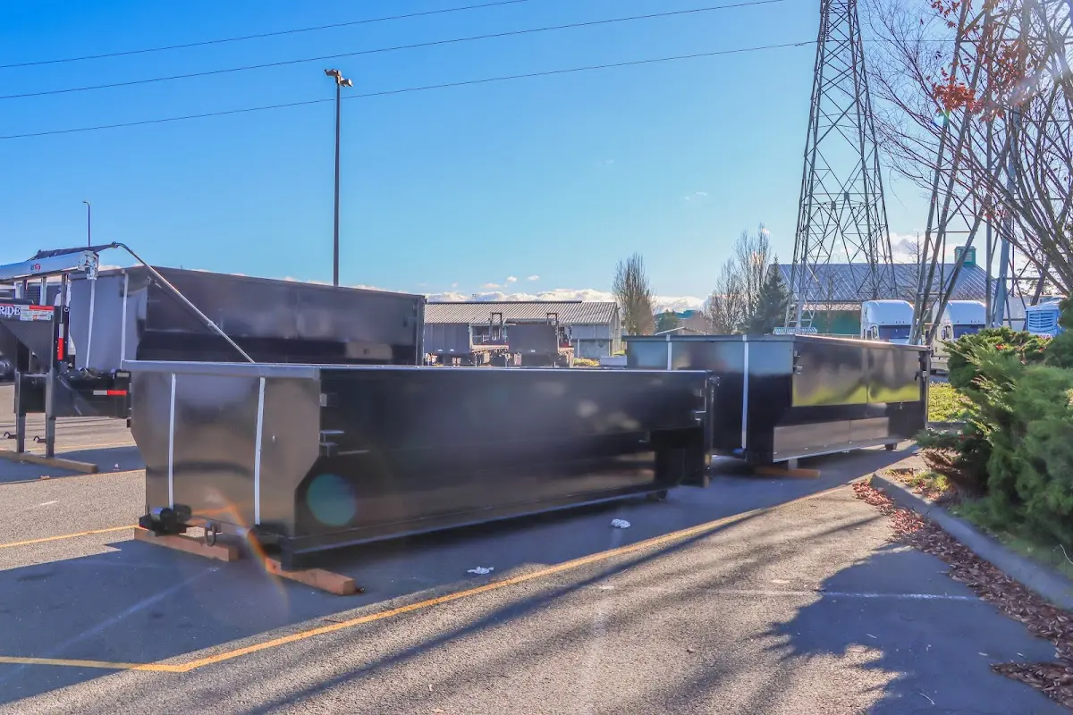 Roll-off dumpster ready for waste disposal at job site for Estate Cleanout Dumpster Rental in Lake Park